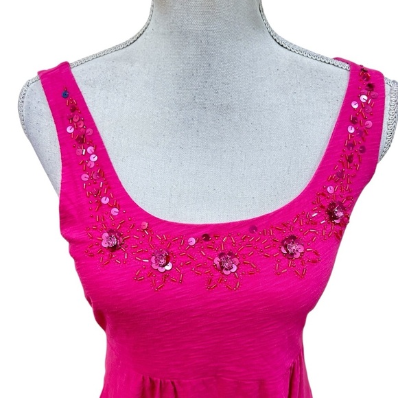 Tommy Bahama Fuchsia Embellished beaded sleeveless scoop neck dress size small - Picture 4 of 8